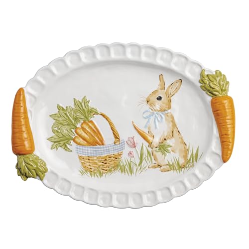Mud Pie Easter Carrot Handle Platter