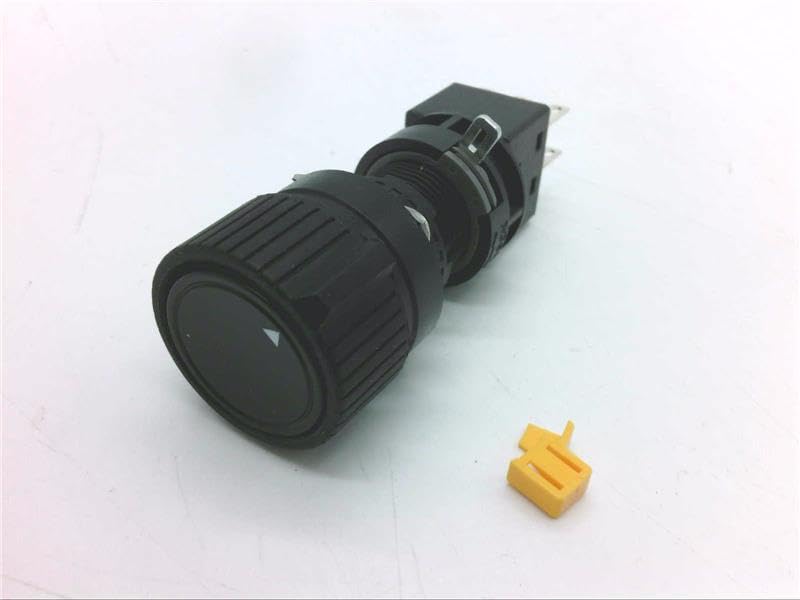 IDEC HA1R-2C6-B 16 MM, 2 Position MAINTAINED, Black, H6 Series, SELECTOR Push Button, Silver DPDT Contact, Solder/TAB Terminal