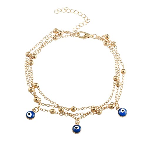 Tobilleras de playa de moda con ojos azules para lucir este verano