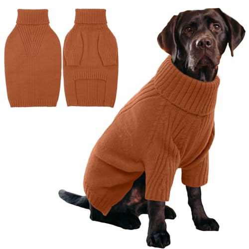 Image of IECOii XL Dog Sweater, Winter Doggy Clothes for Medium Dogs Girl Boy | Warm Pullover Soft Dog Sweater Turtleneck,Lightweight & Good Stretch for Active Dogs, Pit bull, Border Collie (XLarge)