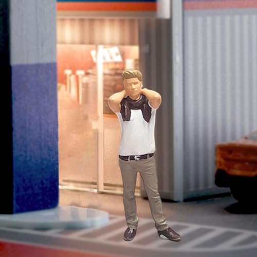 Figurine miniature 1/64 blanche en kit haute précision pour train - 8