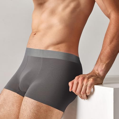 Men's Cotton Underwear Moisture Wicking Comfortable Breathable and Soft Boxer Briefs with 4 Black Pack2