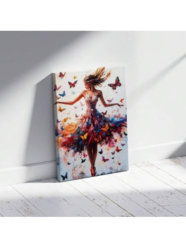 Tableau danseuse papillon vintage décor esthétique chambre 30x40