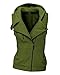 Produktbild Damen Hoodie Gilet Winter Herbst Weste Einfarbig Beiläufig Ärmellos Reißverschluss Vest Grün S