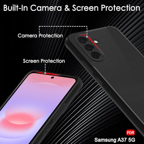 Image of TheGiftKart Back Cover for Samsung Galaxy A37 5G Case | Hard Translucent Smoke Matte Back | Hybrid Shockproof 360 Degree Protection Galaxy A37 Back Cover (PC & TPU, Black Sides)