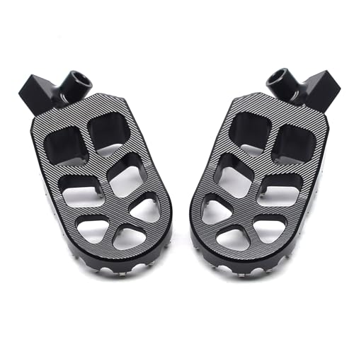 Image of MZS Motorcycle Rider Foot Pegs for Tenere 700 XTZ700 2019-2025 | Black CNC Aluminum Alloy Footrest, Skeleton Grid Wide Footpeg, Non-Slip Stainless Steel Foot Pins, Rust & Corrosion Resistant