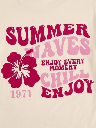 Image of SOLY HUX Girl's Short Sleeve Graphic Tees Crew Neck Beach Tops Casual Summer T-Shirts