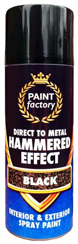 Classic Signature - Hammered Effect Spray Paint 400ml, Use for Interior & Exterior Aerosol for Metal, Wood, Plastic (3 x Pack, Black)