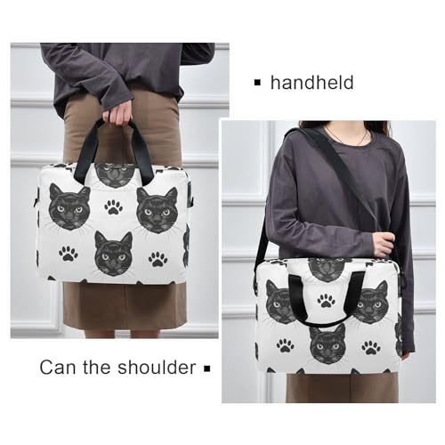 Funda maletín portátil para laptop con diseño gatos negros 13-15.6" miniatura 2