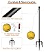 Garbuildman Tetherball Set with Rope for Outdoor Backyard, Adjustable Tether Ball Pole with Reinforced 5-Prong Base for Playground, Outside Ball Games Sports for Kids & Adults, 10 FT, Black