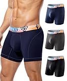 Arjen Kroos Homme Boxer Long - Caleçon Long Sport 3-Pack, Microfibre Respirante, Taille Él...