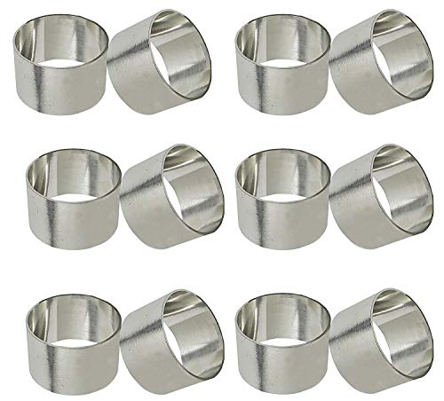 Buy 1 get 1 🔥 Worldexplorer Basic Everyday Napkin Rings for Place Settings, Wedding Receptions, Dinner or Holiday Parties, Family Gatherings (Silver, Pack of 12)