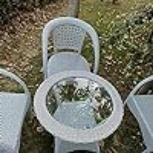Image of D-8 Outdoor Furniture GardenSeating Set 4+1 (4 Chairs, 1 Table Set) Balcony Furniture Coffee Table Set (White)