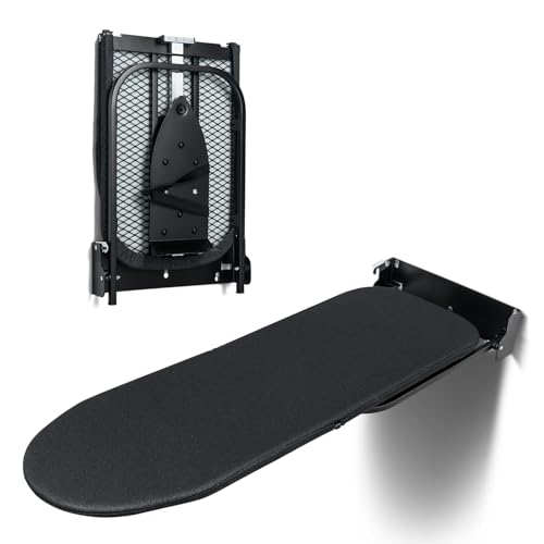 Duwee Bügelbrett zur Wandmontage mit Eisenhalter, zusammenklappbarer Bügelbrettschrank mit hitzebeständiger Abdeckung, zusammenklappbares Bügelbrett für kleine Räume, schwarz, 32x93 cm Duwee Bügelbrett zur Wandmontage mit Eisenhalter, zusammenklappbarer Bügelbrettschrank mit hitzebeständiger Abdeckung, zusammenklappbares Bügelbrett für kleine Räume, schwarz, 32x93 cm