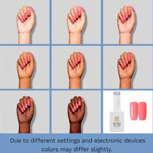 Image of BOLT BEE 15ML Gel Nail Polish - Clear Pink Glitter, Soak Off UV LED, Nail Art Starter for Manicure Salon DIY at Home, 0.5 OZ (1) (105)