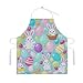 SESLFLKPJK Dog Grooming Wedding Restaurant Kitchen Apron Large Pocket Waterproof Fashion Apron Boys Girls, Easter Eggs Rabbit Art Apron With Roomy Pocket, Easy Care Aprons