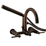 Barclay Tub Lever Handle Diverter Faucet with Hand Shower in Oil Rubbed Bronze
