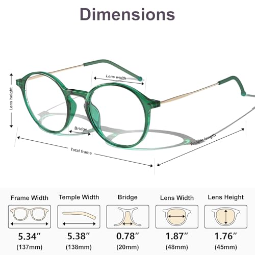 Image of VISOONE Lightweight Anti-Slip Blue Light Blocking Glasses Niko | Clear Lense UV400 Round Frame Fashion Cute Slim Eyewear for Women Men non prescription