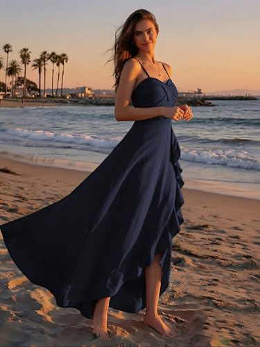 Image of ECOWISH Women's Summer Strapless Maxi Dress 2026 Off Shoulder Hollow Out Smocked A Line Tube Tiered Long Dresses