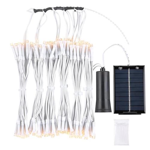 Yescom Solar String Light 96 LED Fit 6-Rib 7/8/9 Ft Outdoor Patio Umbrella Camping Tent Deck Beach Market Pool Warm White