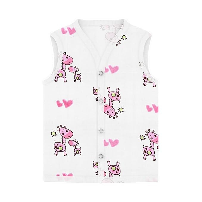 Image of 100% Cotton Muslin Button Jabla | White Jhabla | for Boys & Girls | Summerwear Jabala | Sleeveless Vest | Baby Products