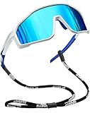 Joopin Sport Sonnenbrille Herren Polarisiert Umlaufende Schnelle Brille Verspiegelt Sportbrille Laufbrille UV400 Fahrradbrille Damen TR90 Radsportbrillen für Ski Biking Laufen (Mode Blau Verspiegelt)