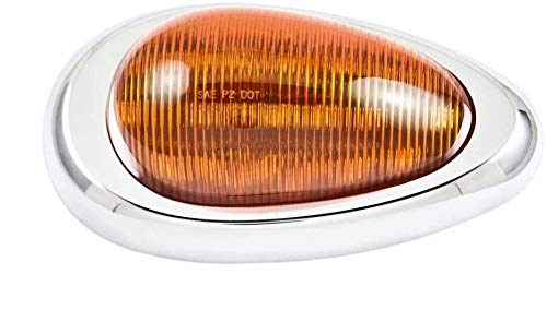 [All Star Truck Parts] Pair (Qty 2) 6" Amber Sleeper Cab Led Side Marker/Turn Led Light Clearance For Freightliner Century/Columbia Surface Mount 15Led, Amber Oval Side Marker And Turn Signal Sealed #TOP4
