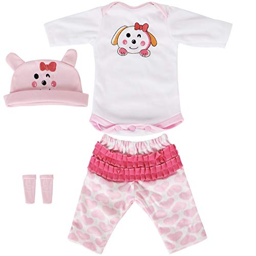 ENADOLL Reborn Baby Dolls Clothes Pink Dog Outfits for 16 Newborn Doll Girl Baby Clothing Accessories Sets ENADOLL Reborn Baby Dolls Clothes Pink Dog Outfits for 16" Newborn Doll Girl Baby Clothing Accessories Sets