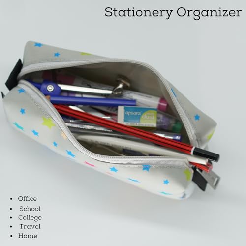 Image of VISMIINTREND Space Pre Printed Flat Pencil Pouch - Stylish and Multi-Purpose for All Ages Boys & Girls | Large | Stationary Organizer | Pen Case | School | Kids | College | Students | Gifts