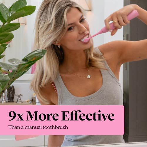 Image of Made by Dentists PRO‑X Sonic Electric Toothbrush for Adults - 70‑Day Battery on One Charge, Dentist‑Designed Whitening Rechargeable Toothbrush, 3 Brush Heads & Travel Case, 3 Modes, Pink