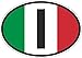 Akachafactory Autocollant Sticker Oval Voiture Moto I Italie Drapeau Italien Flag