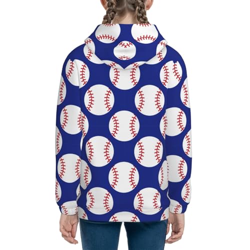 Baseball Pattern Kids Pullover Hoodies Boys Sweatshirts Girls Athletic Clothes with Pocket4