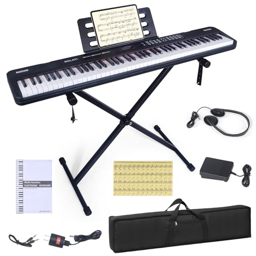 88 Key Piano Keyboard, Semi Weighted Electronic Digital Piano with Music Stand, Power Supply,...