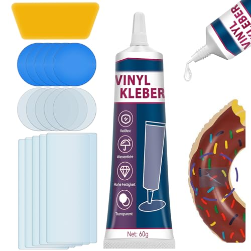 Pool Reparaturset Pool Flicken Transparent und Langlebig Flickzeug Luftmatratze Wasserdicht und Hochfest Schlauchboot Reparaturset Kann Verschiedene Aufblasbare Gegenstände Repariere (60ml)