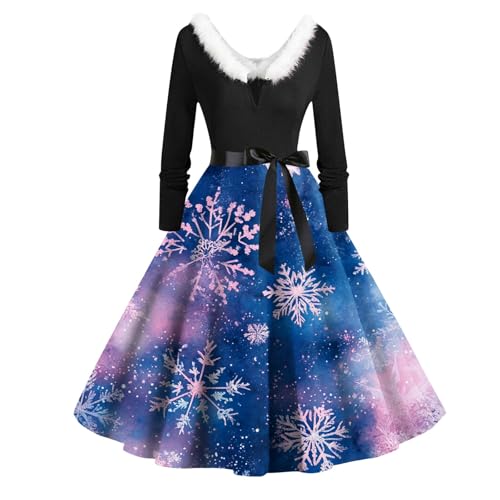 Generisch Abendkleid Petticoat Abendkleider Weihnachtsmann Kostüm Weihnachtskleidung Damen Weihnachten Kleider Kleid Weihnachtsmotiv Damen Partykleid...