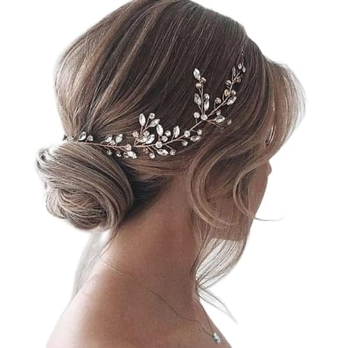 Handcess Handsess nupcial boda boda diadema cristal plata tocado diadema estrás novia accesorios para el pelo para mujeres y niñas