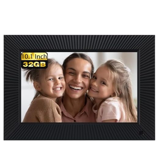 NexFoto 32GB Digital Photo Frame 10.1 Inch, WiFi Digital Picture Frame with HD Display, IPS Touch Screen, Easy to Share Photos Video via App, Auto-Rotate, Wall-Mountable, Gift for Grandparents