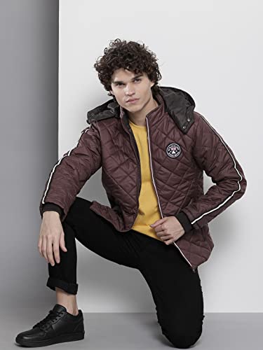 Image of The Indian Garage Co Men Slim Fit Solid Puffer Jackets