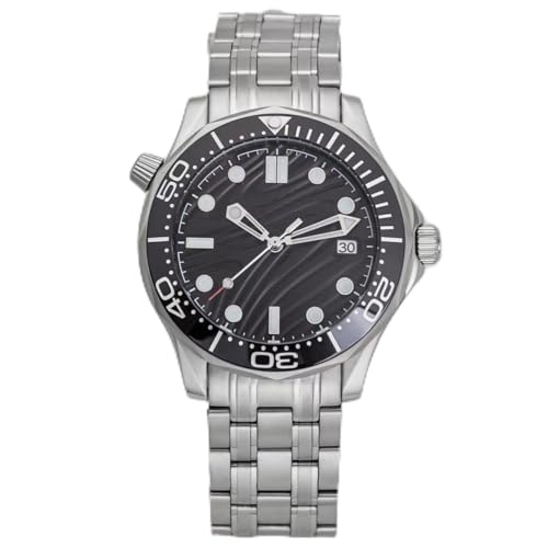 Image of NH35 Men's Automatic Watches No Logo Self Wind Mechanical Wrist Watch Diver 300M Waterproof Solid Stainless Steel DIY Watches for Men, blackone, Modern