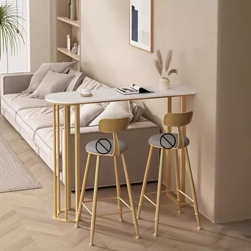 Mesa de bar industrial con marco de hierro forjado para cocina y sala de estar