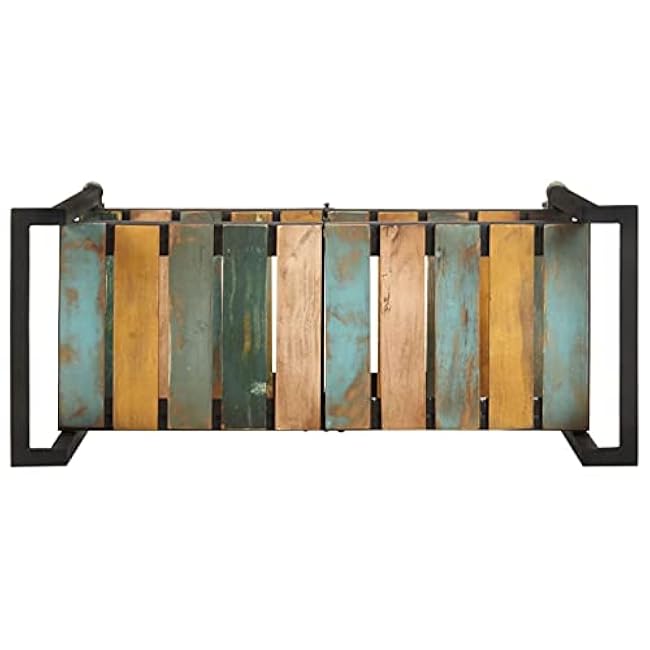 Kitchen Serving Trolley Cart, 34.2x14.2x31.9 Solid Reclaimed Wood, Industrial Mobile Bar with Wheels, Folding Design for Food Storage, Home Dining Room-PvvUuT1v