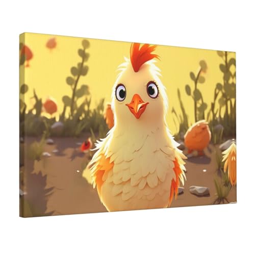 Impression sur toile poule poussin poster mural decoration salon chambre 30x45