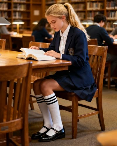 Image of Century Star 2-Pack Long Knee High Socks for Women-Mixed Striped Tube Socks Causal Stockings