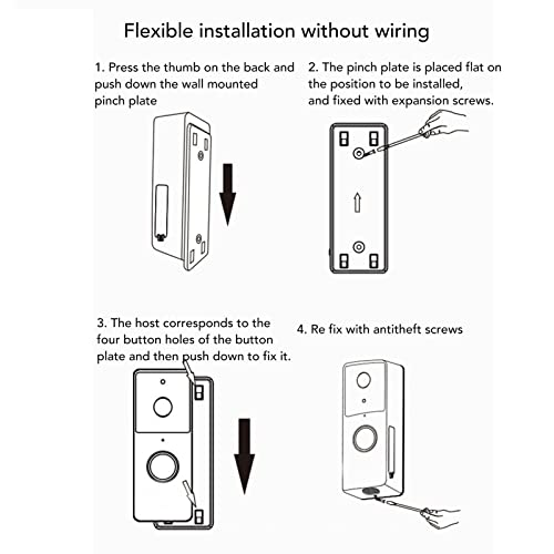Campainha de vídeo Câmera de campainha Wi-Fi 2.4G 5G Câmera de segurança de campainha HD de 2MP com