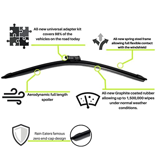 Image of Oshotto Frameless (O.E.M Type) Wiper Blades Compatible with Skoda Octavia 2013-2017 (24 inch / 18 inch)