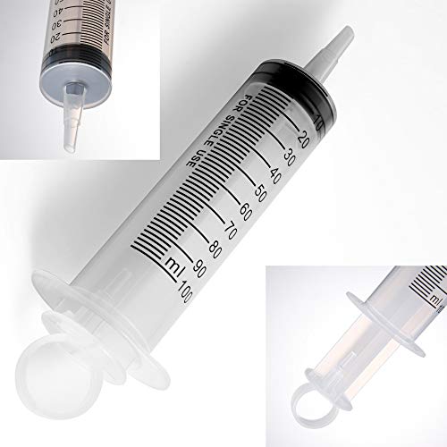 Image of 2 Pack Large Syringes (100 ML), Plastic Garden Industrial Syringes for Scientific Labs, Measuring, Watering, Refilling, Filtration Multiple Uses ,More Size Choice:150ML