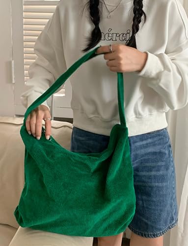 Image of 2026 Corduroy Tote Bag with Zipper Large Casual Handbags Shoulder Purse for Women