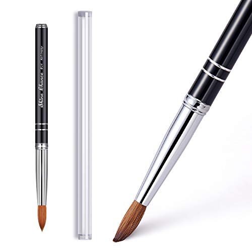 Shine Chance of Size 8/10/12/14 Kolinsky Hair Acrylic Brush for Artificial Nail Fashioning with Two Lines Black Handle (#14)