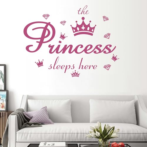 Vinilo decorativo para pared princesa rosa 28.5 x 60 cm miniatura 5