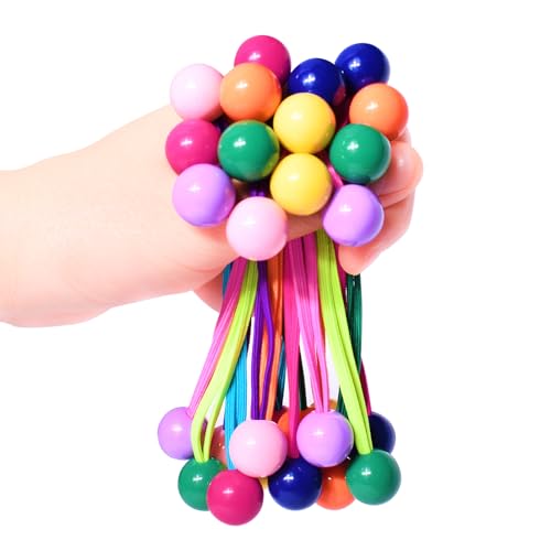 14 Pcs Ball Charm Hair Ties for Girls Double Balls Hair Ties No Damage Soft Elastic Ponytail Holders with Colorful Bubble Beads for Kids Toddler Women